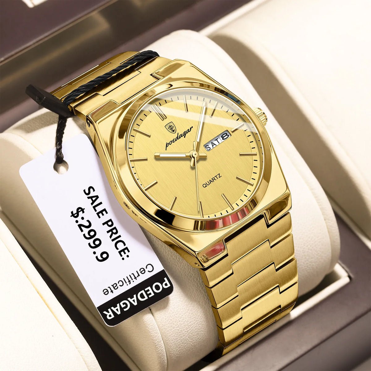 Luxury Men's Quartz Watch - Waterproof Stainless Steel Wristwatch