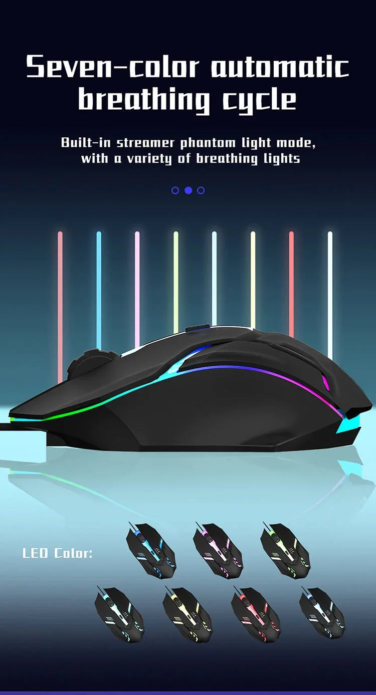 Premium Ergonomic Gaming Mouse – Wired RGB with 4 Buttons