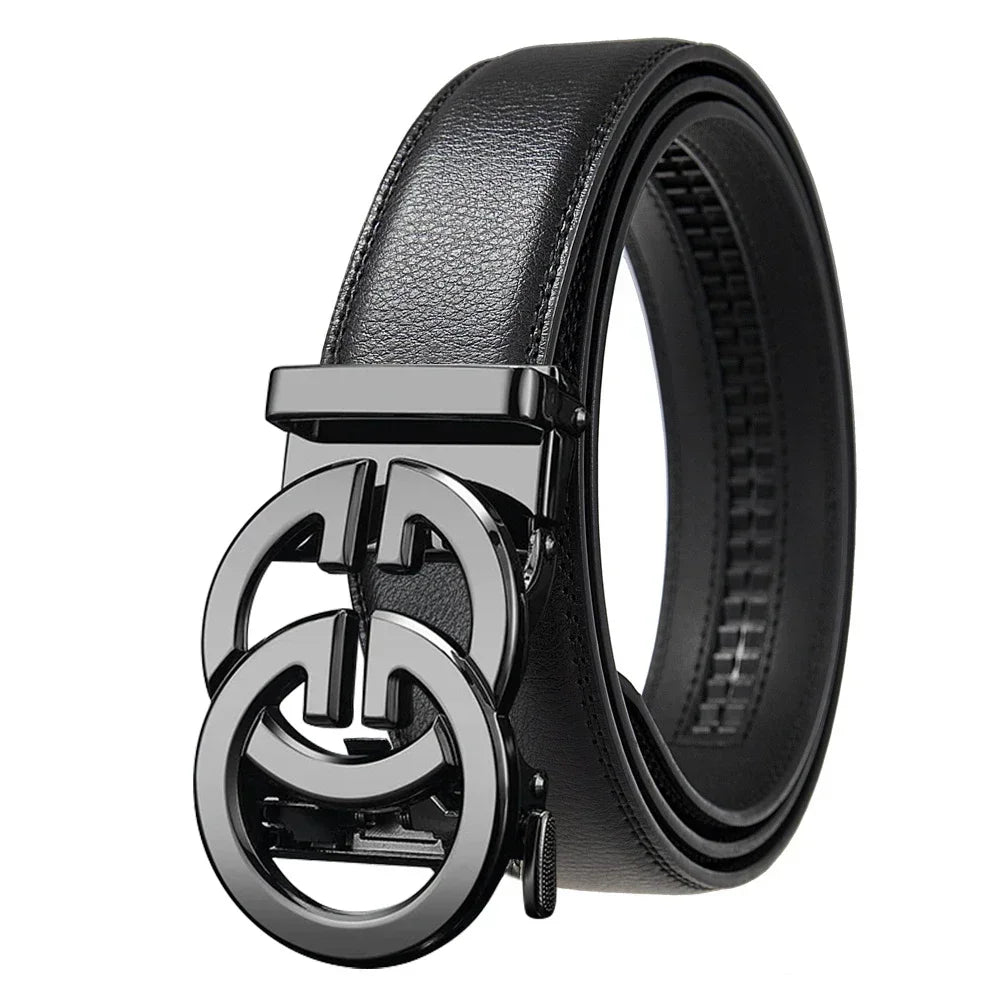 Luxury Men Leather Belt - Automatic Business Waistband