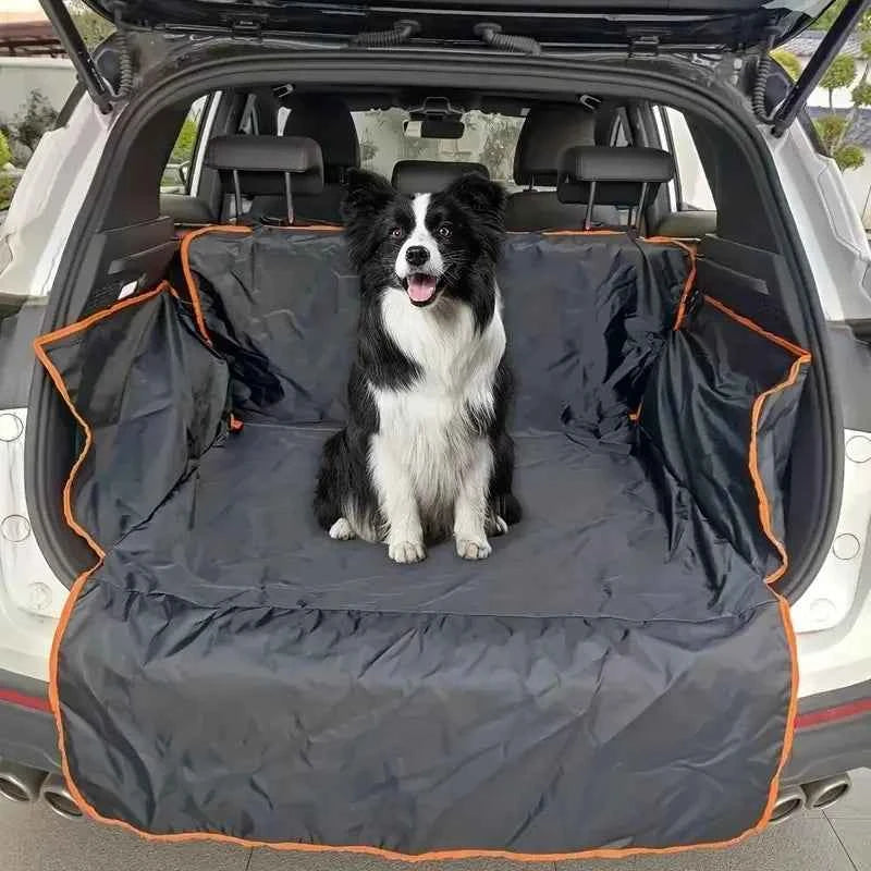 Pet car trunk mat - black durable non-slip and scratch-resistant mat in an SUV trunk