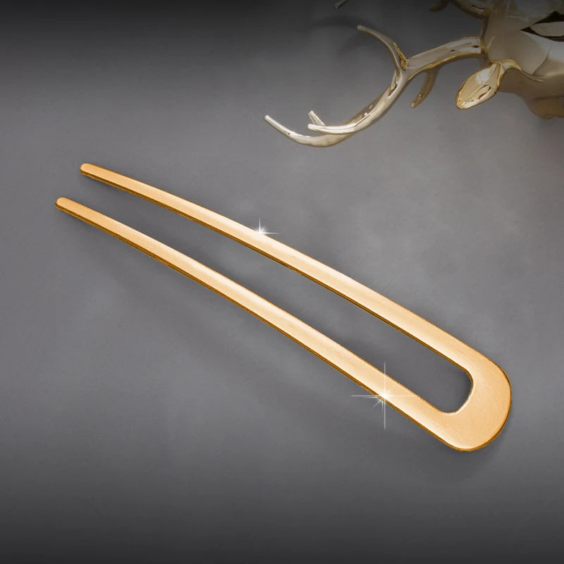 Luxury Metal U Shape Hair Stick - Elegant Enamel Hairpin