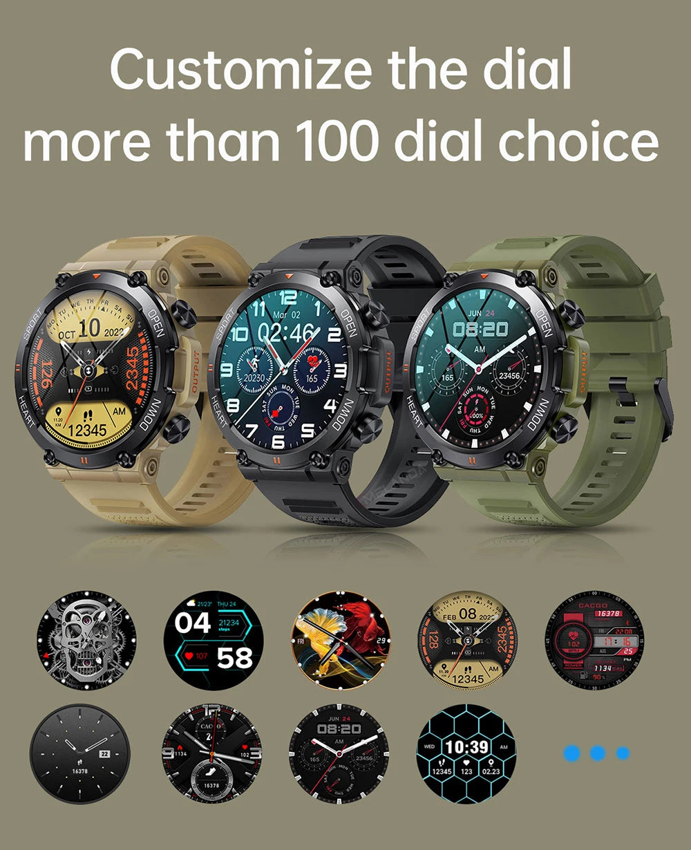 Premium Men's Smart Watch - HD Bluetooth Call Fitness Tracker