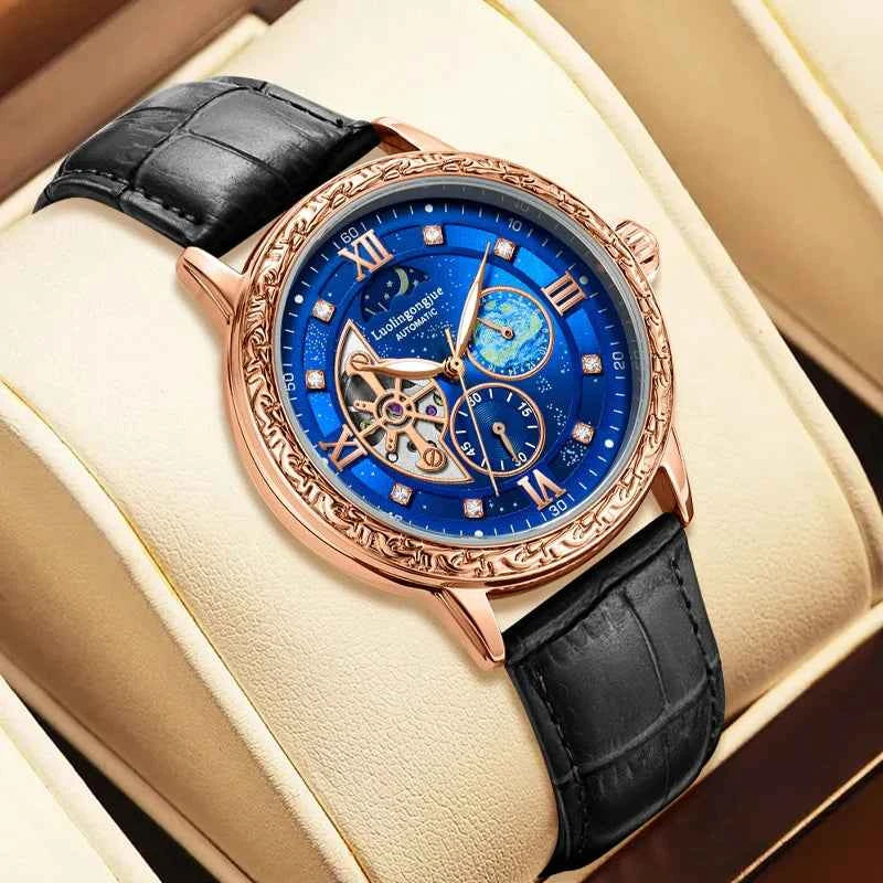Premium Men's Skeleton Automatic Watch - Stylish & Versatile