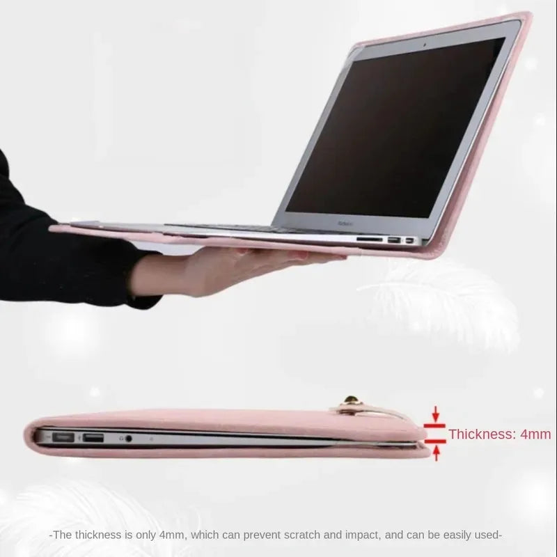 Premium Pink Laptop Sleeve with Handle - PU Protective Case