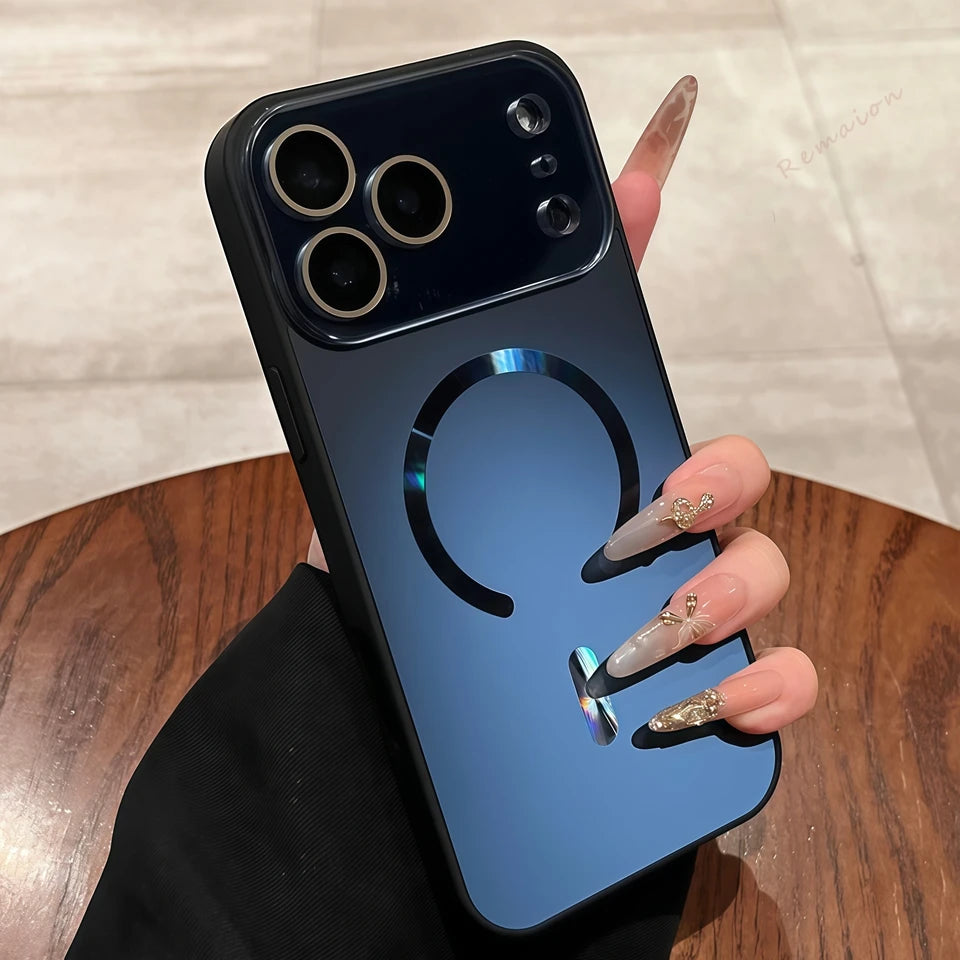 Luxury Matte Glitter Magnetic Phone Case - Wireless Charging Cover