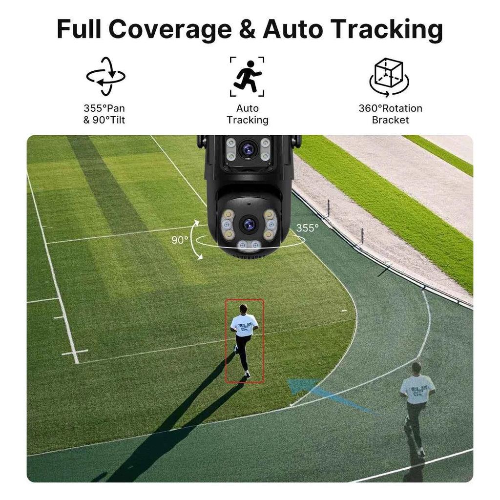 Professional Outdoor PTZ Camera - 4K Dual Lens AI Tracking