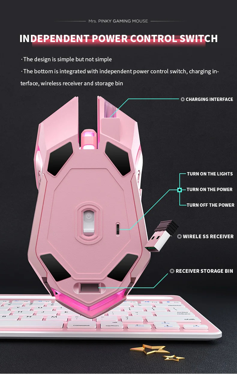 Premium Ergonomic Gaming Mouse - RGB 6-Button Mute Click