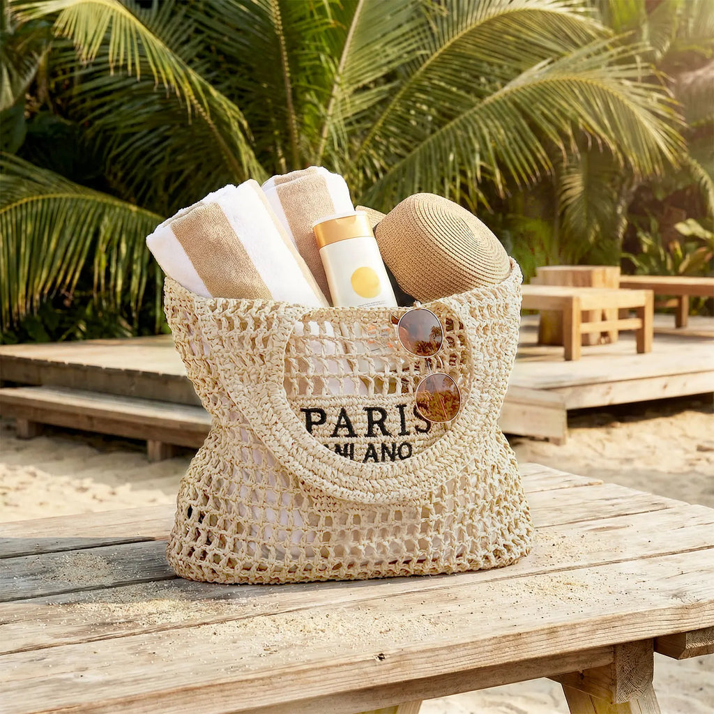Elegant Woven Tote Bag - Handmade Summer Beach Accessory