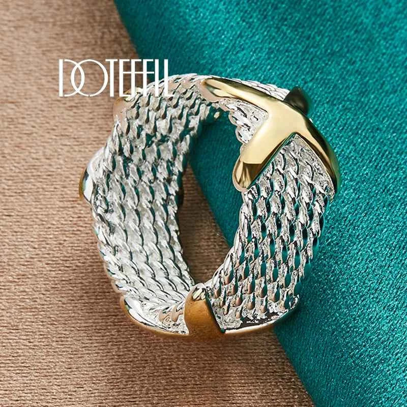 Silver Gold Color Letter X Ring For Woman Man Fashion Wedding Engagement Party Gift Charm Jewelry