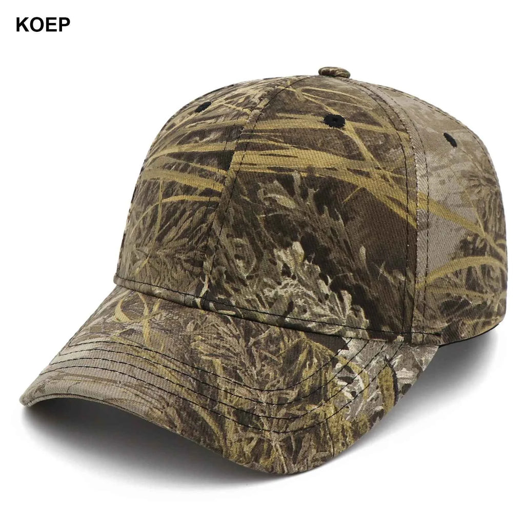 KOEP Jungle Reed Water Grass Camouflage Baseball Caps Dad Snapback Outdoor Fishing Cap With Bulrush Leaves Design For Hunting