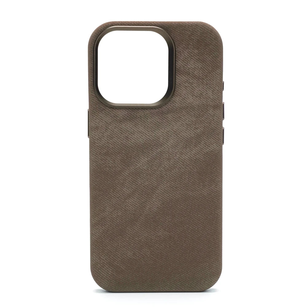 Luxury MagSafe Fiber Leather Shockproof Case - Premium Magnetic Cover