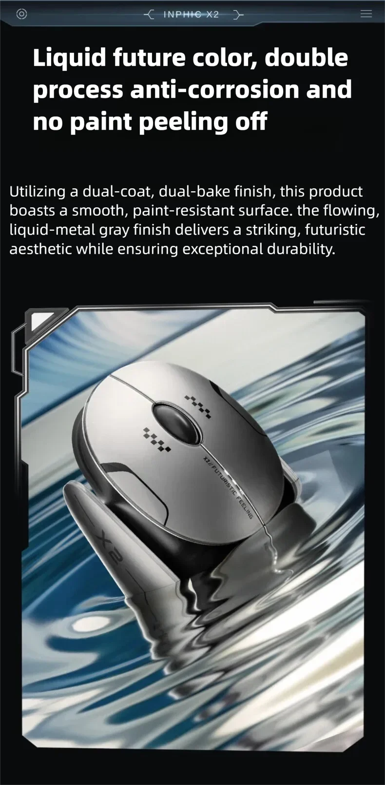 Silent Wireless Gaming Mouse - Rechargeable, Metal Base, Bluetooth 5.0