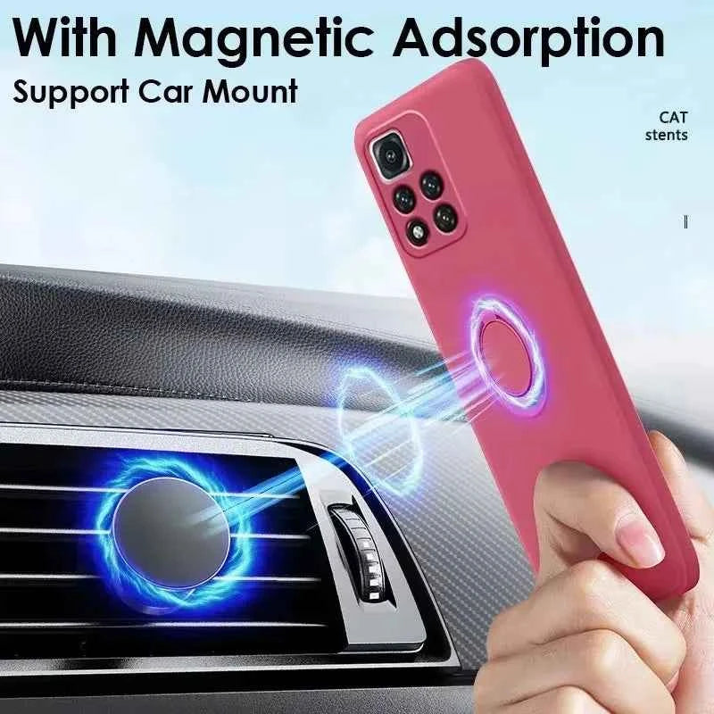Luxury Liquid Silicone Magnetic Phone Case with Stand