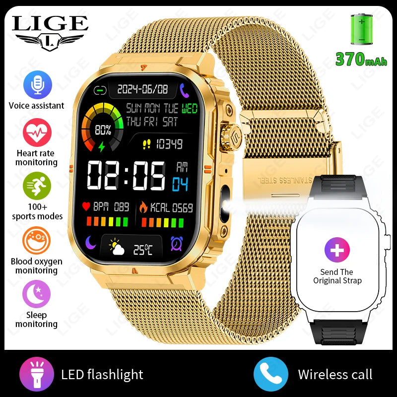 Ultimate Smart Watch For Men - IP68 Waterproof & Health Monitor