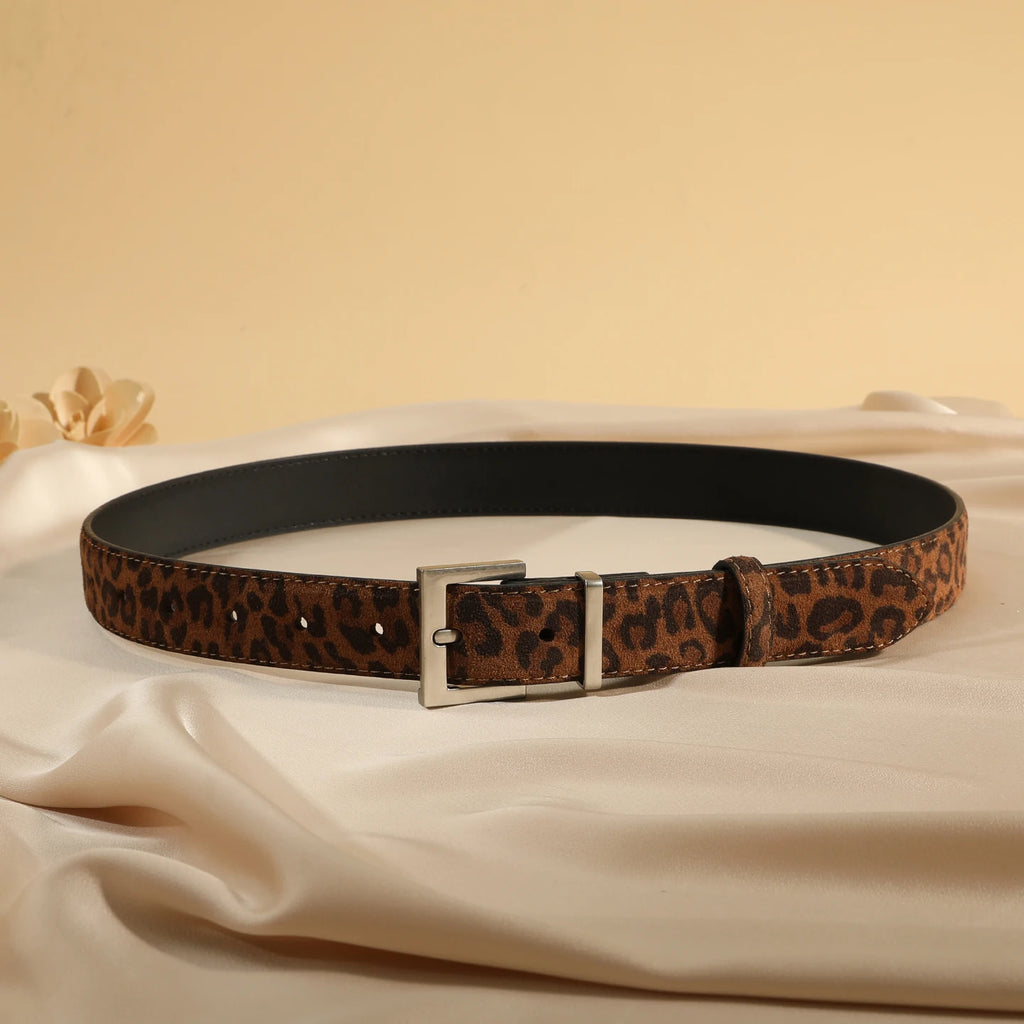 Luxury Cowhide Leather Belt - Adjustable Square Buckle