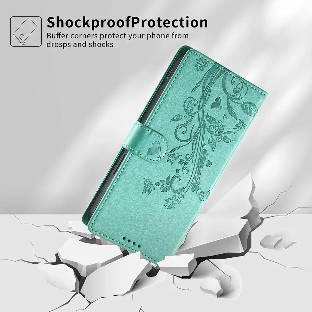 Luxury Leather Flip Case - Wallet & Card Slot Cover