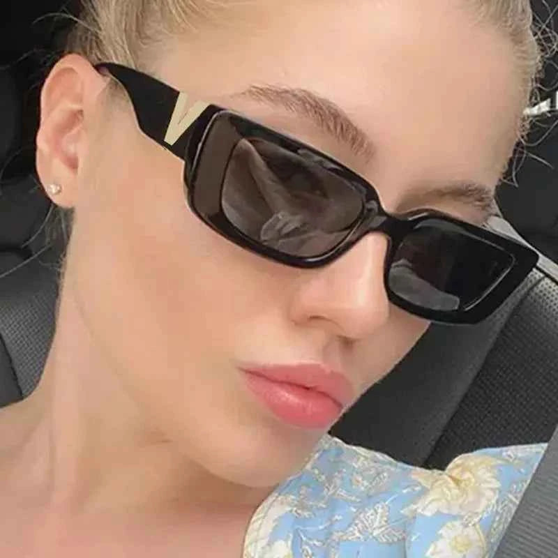 Luxury Retro Rectangle Sunglasses - UV400 Vintage Shades