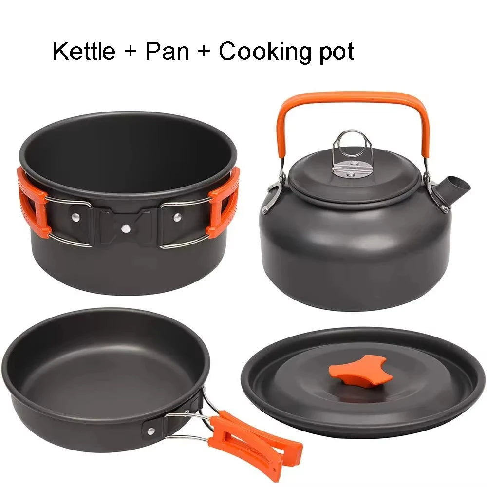 Premium Camping Cookware Kit - Compact & Durable Aluminum Set
