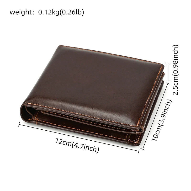 Premium Cow Leather Short Wallet - Unisex Hasp Clutch