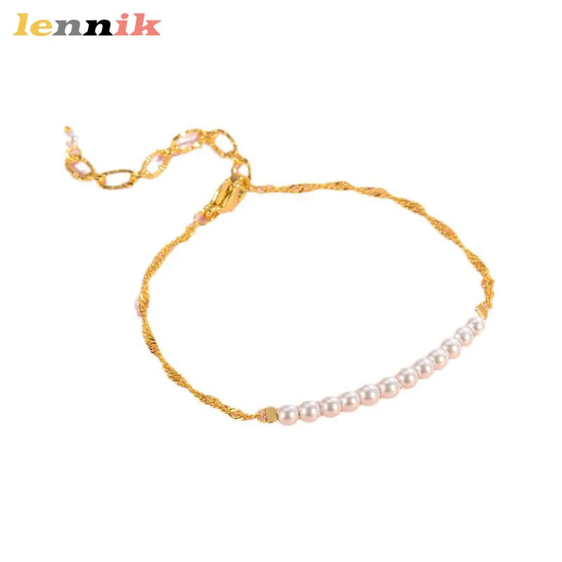 Elegant Mini Pearl Hand Bracelet - Light Luxury Minimalist
