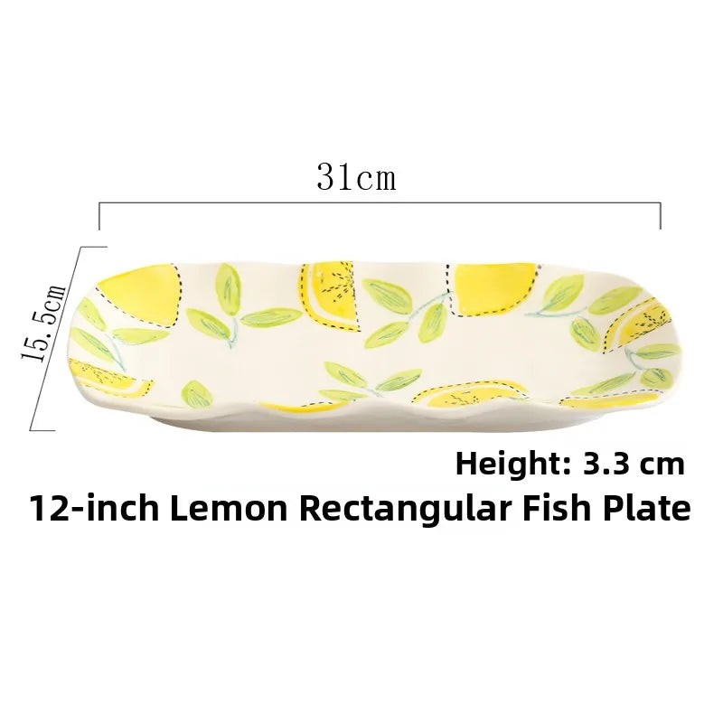 Elegant Ceramic Lemon Dinnerware Set - Premium Dining Collection