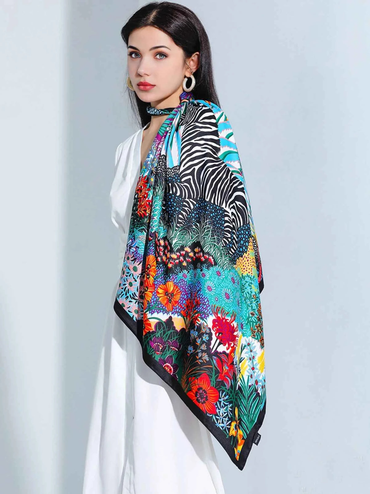 Luxury Square Silk Scarf - Elegant Satin Hijab & Hair Wrap