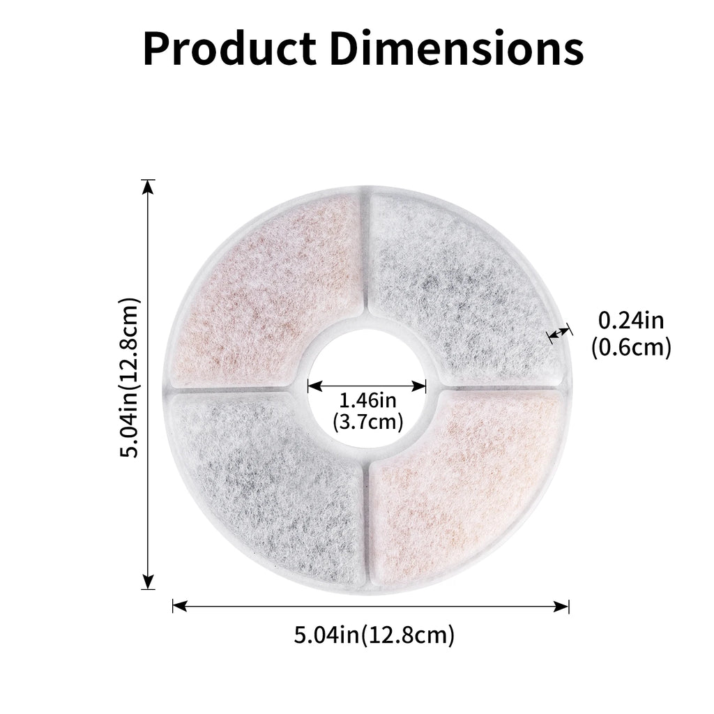 Premium Cat Water Fountain Filters - Activated Carbon Replacement