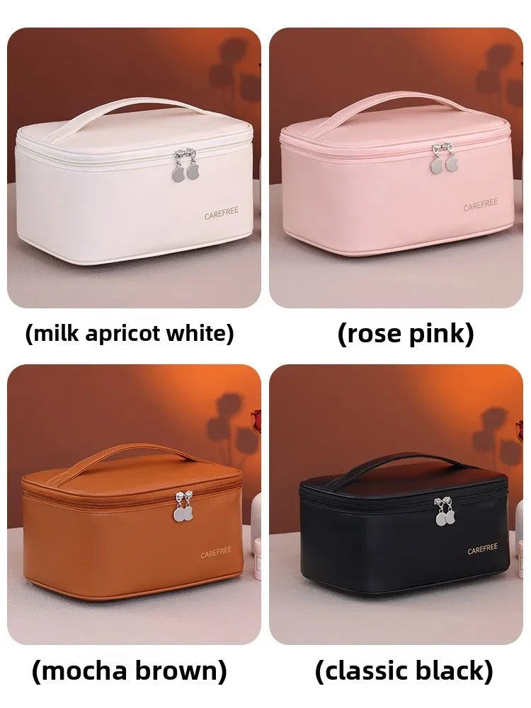 Premium Luxury PU Makeup Bag - Travel Organizer with Zipper
