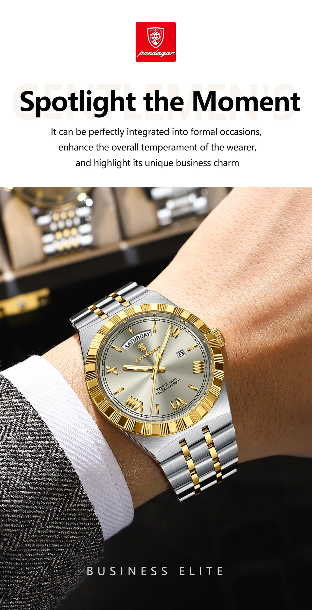 Luxury Men's Quartz Watch - Water Resistant & Luminous