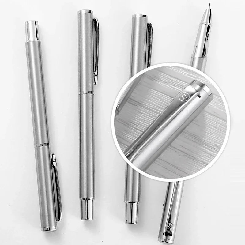 Luxury Metal Fountain Pen - Smooth Curved Nib & Signature Design