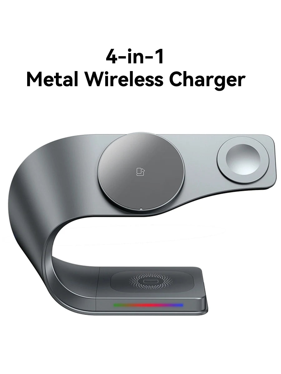 Premium 4-in-1 Magnetic Wireless Charger - Fast Charging Station for iPhone & Watch