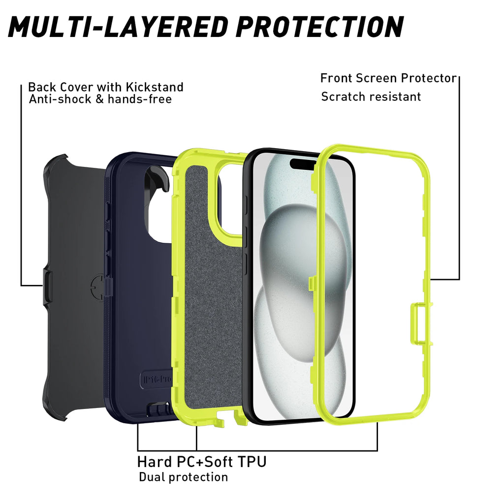 Premium Shockproof iPhone Case - Defender Hard PC+TPU Cover