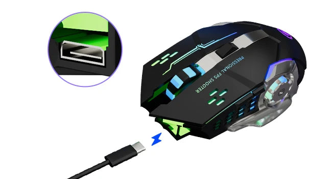 Premium Rechargeable Wireless Mouse - Bluetooth & 2.4GHz Silent RGB