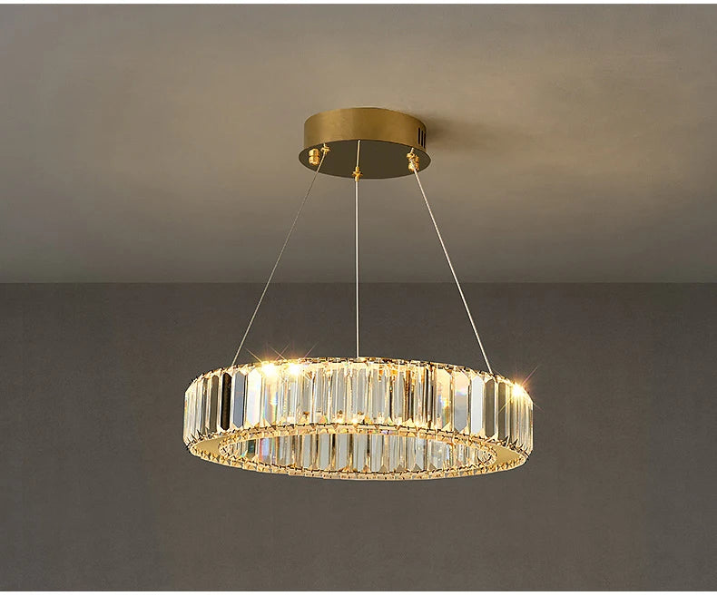 Elegant Crystal Ring Chandelier - Modern Dining Room Lighting