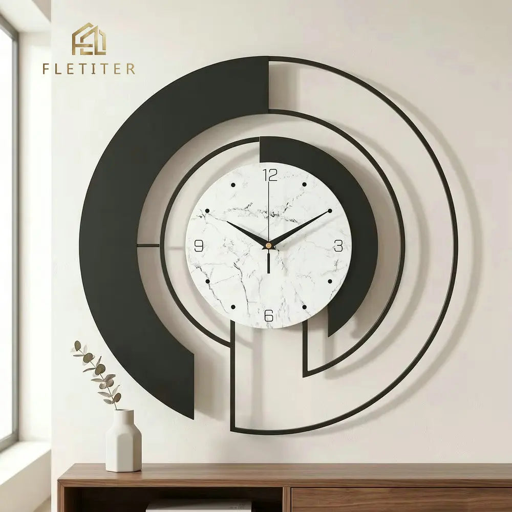 Gold Metal Wall Clock - Decorative art with a silent, non-ticking mechanism and elegant metal frame.