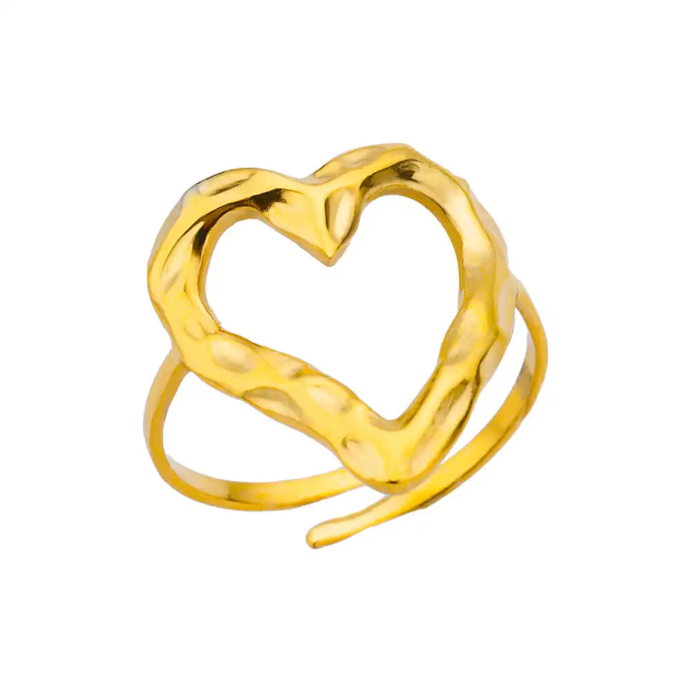 Luxury Classic Gold Stainless Steel Ring for Women