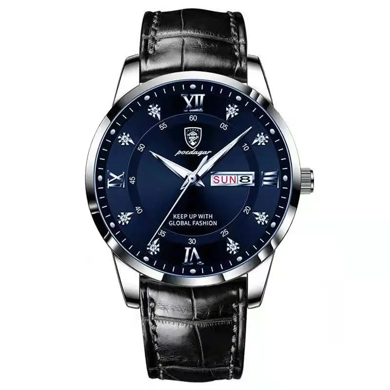 Luxury Men's Quartz Watch - Waterproof & Luminous Leather