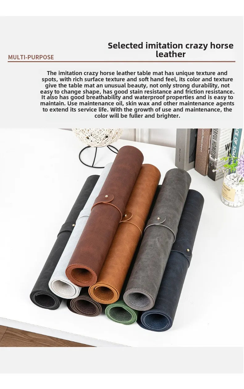 Premium Waterproof Desk Pad - Non-slip PU Leather Mat