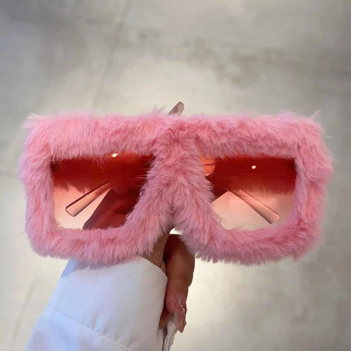 Premium Oversized Square Sunglasses - Retro Furry Frame Shades