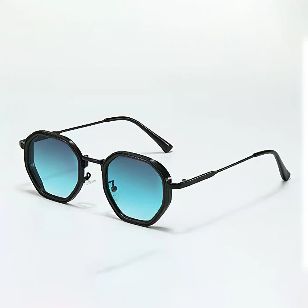 Modern Vintage Sunglasses for Women - Octagonal Golden Edging