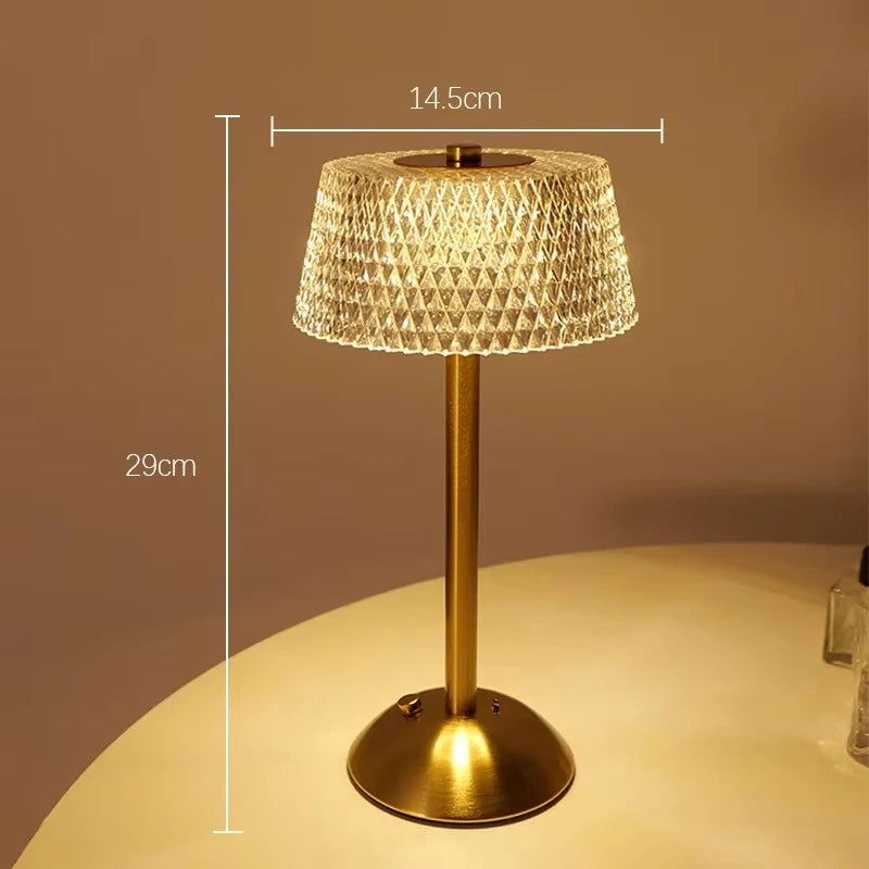 Luxury Rechargeable LED Table Lamp - Tricolor Touch Control