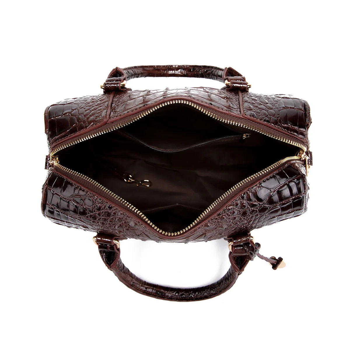 Elegant Crocodile Pattern Boston Bag