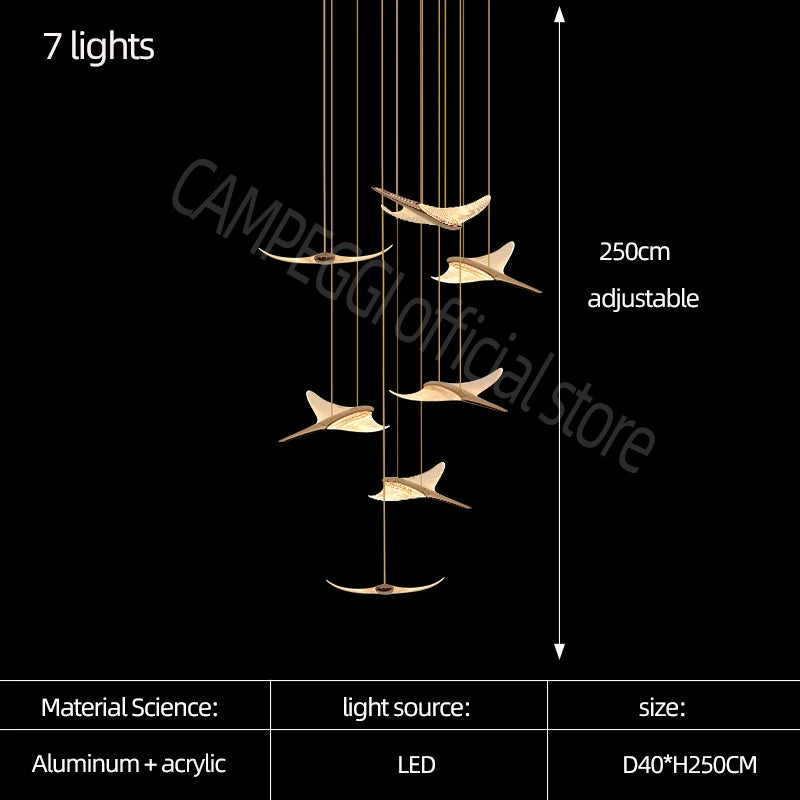 Luxury Modern Acrylic LED Chandelier - Elegant Villa Lighting