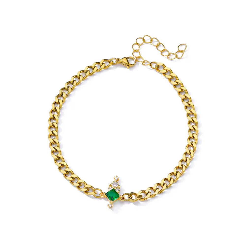 Elegant Zircon Flowers Bracelet - Luxury Gold Steel Jewelry