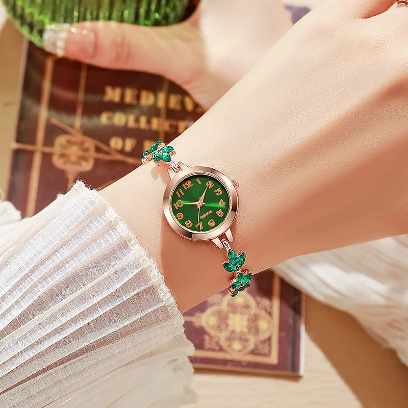 Elegant Rhinestone Quartz Watch - Luxury Bracelet Timepiece