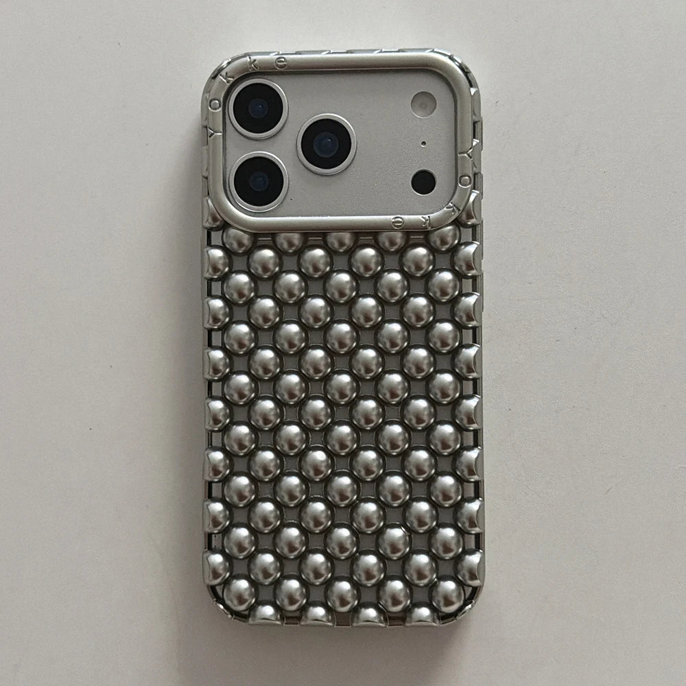 Elegant iPhone Pearl Case - Shockproof Silicone
