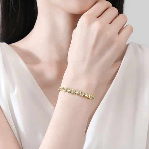 Elegant Luxury Cubic Zirconia Bracelet - Iced Out Crystal Design
