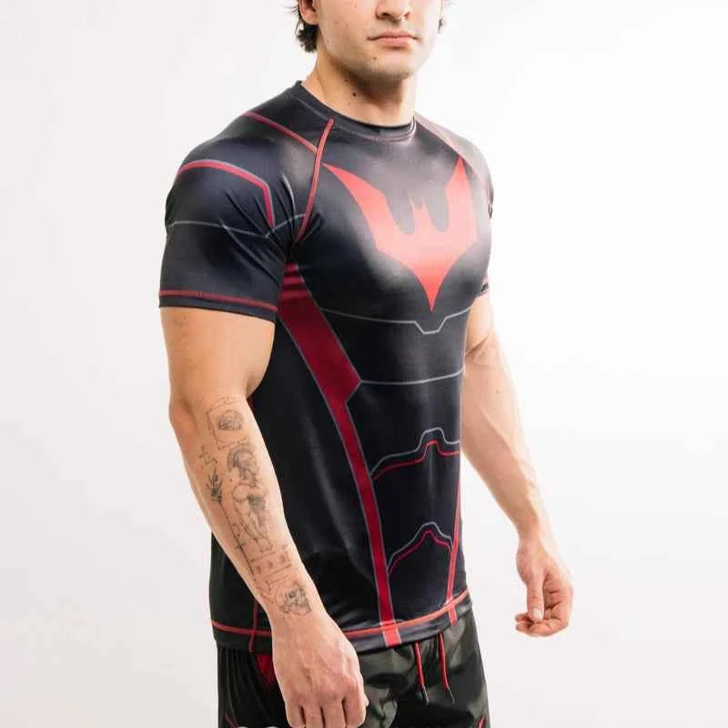 2026 DC New Batman Beyond Muscle Sports Short Sleeve Men's MMA Series Fitness T-shirt Top Breathable and Quick-Dry Design