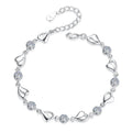 Elegant Sterling Silver Zircon Bracelet - Purple Blue Crystal