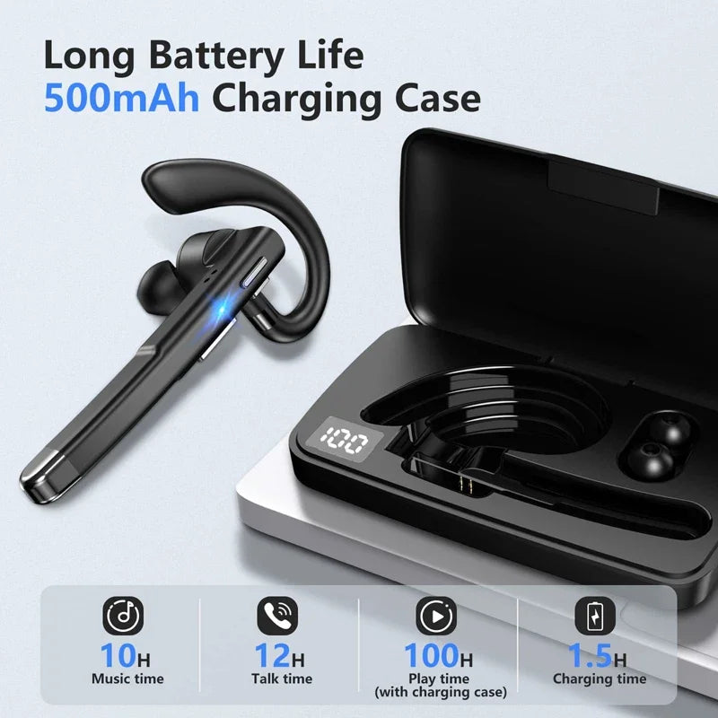 Premium Wireless Bluetooth Headset with Microphone & Noise Cancellation